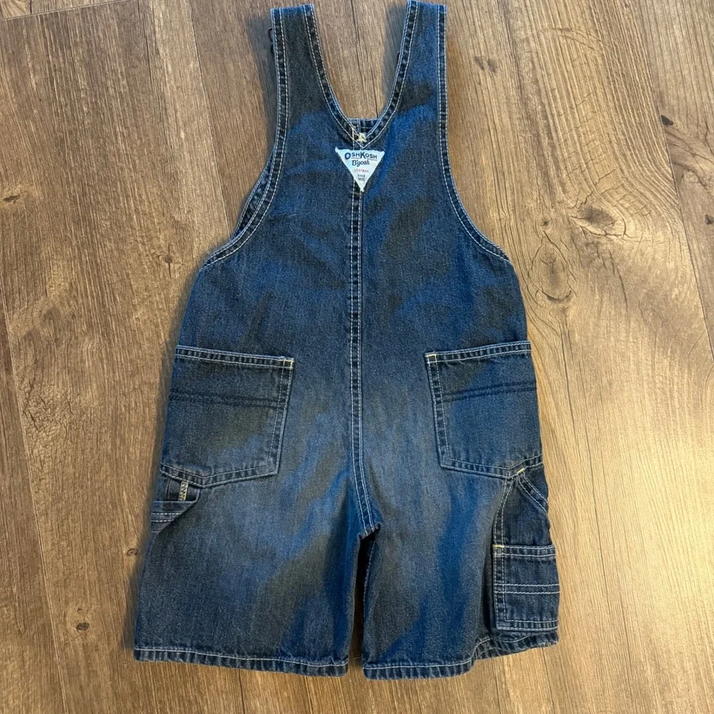 OshKosh B'gosh Denim Overalls Kids 3T Blue Carpenter Shorts Utility